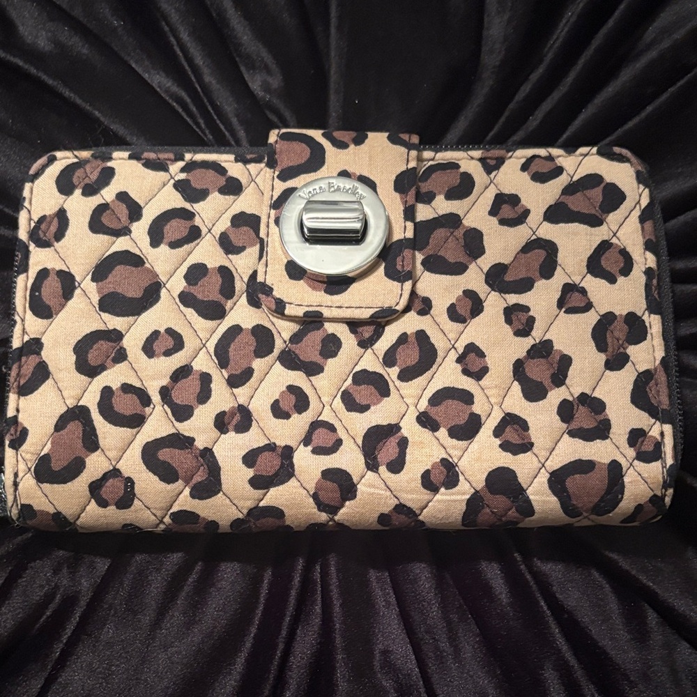 Vera Bradley Brown Leopard Quilted Wallet